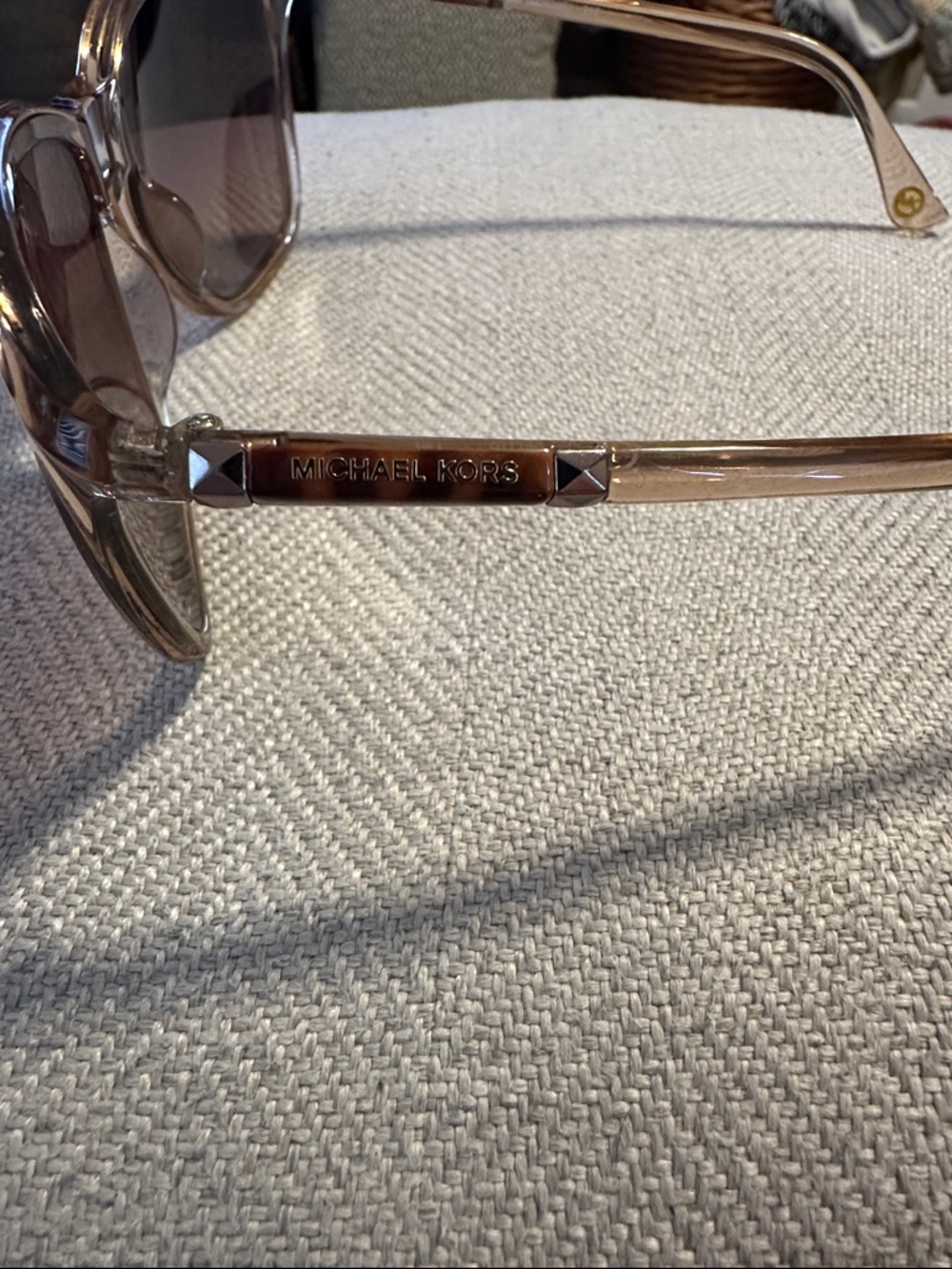 Michael Kors Clear Tortoiseshell Frame Sunglasses with Brown Lenses - Picture 4 of 7